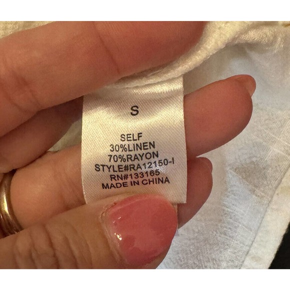 ALTAR'D STATE women's floral boho top oversized sleeves size small linen blend - Picture 5 of 7